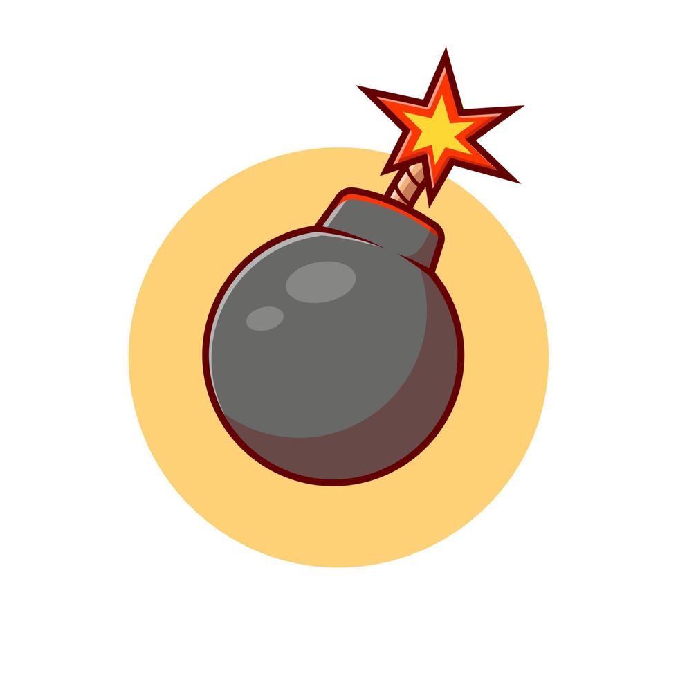 illustrazione dell'icona di vettore del fumetto della bomba. oggetto d'arte icona concetto isolato premium vettore. stile cartone animato piatto