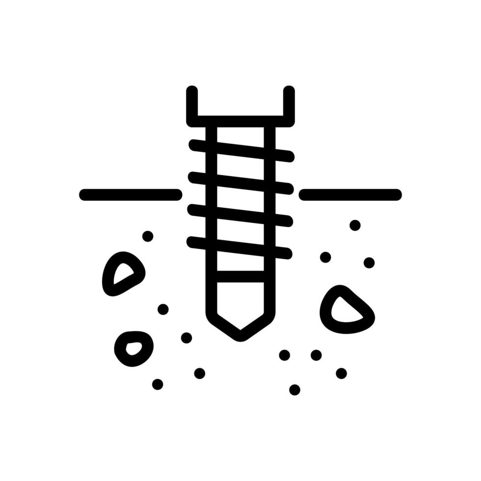 illustrazione del profilo vettoriale dell'icona di perforazione del suolo
