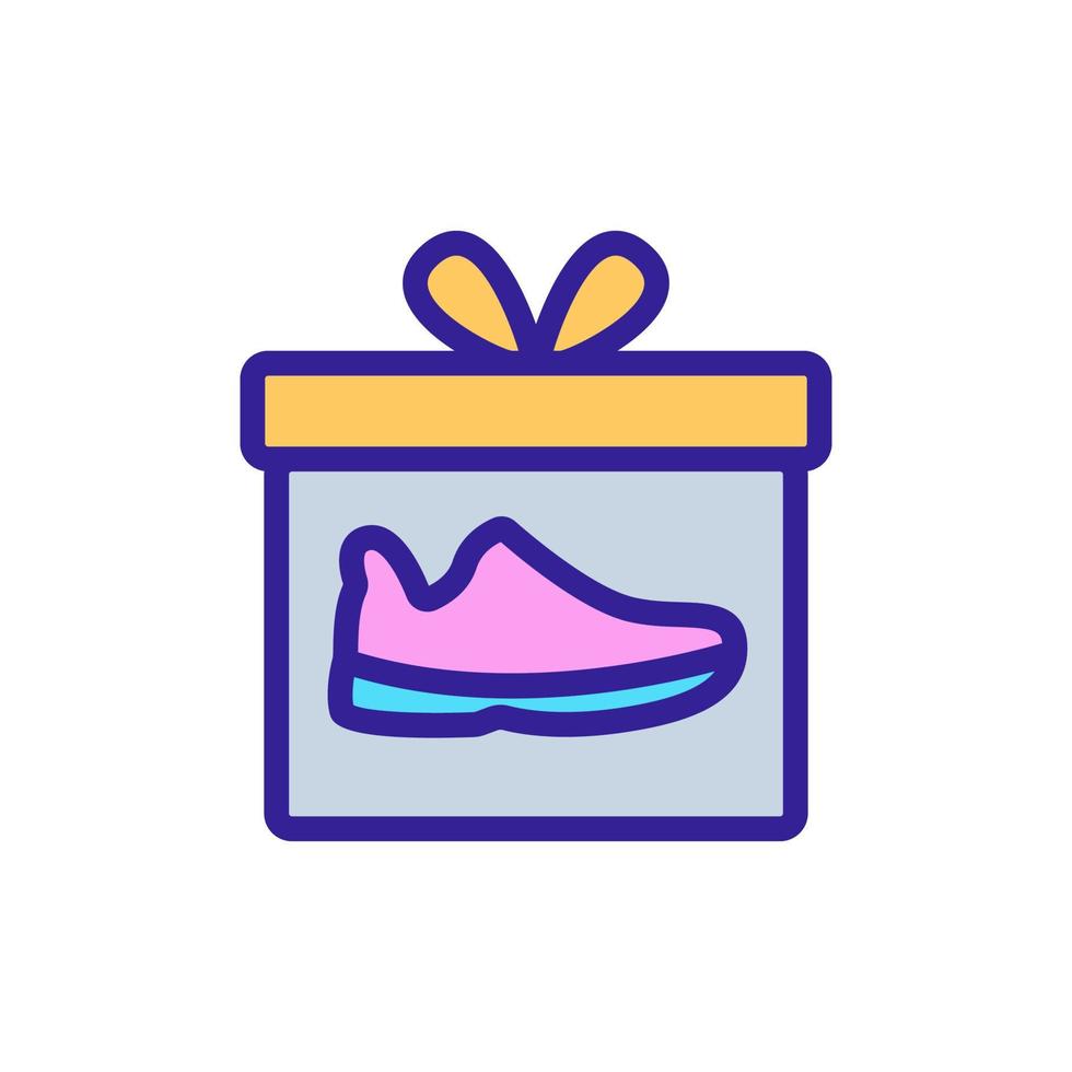 illustrazione del profilo di vettore dell'icona delle scarpe da regalo