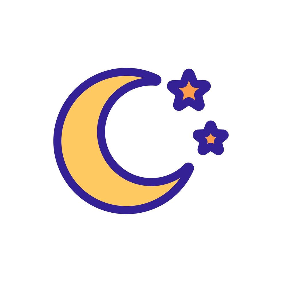 vettore icona mese notturno. illustrazione del simbolo del contorno isolato