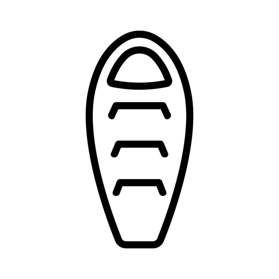 illustrazione del profilo di vettore dell'icona del sacco a pelo del bozzolo di viaggio
