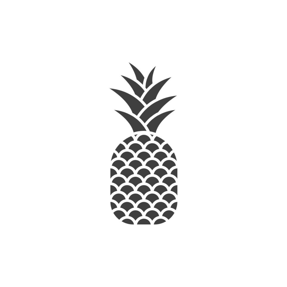 il segno vettoriale del simbolo dell'ananas è isolato su uno sfondo bianco. colore dell'icona ananas modificabile.