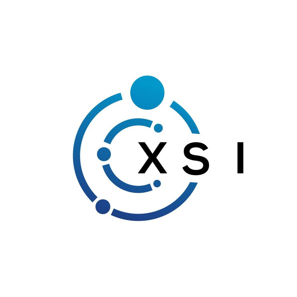 xsi lettera tecnologia logo design su sfondo bianco. xsi iniziali creative lettera it logo concept. disegno della lettera xsi. vettore