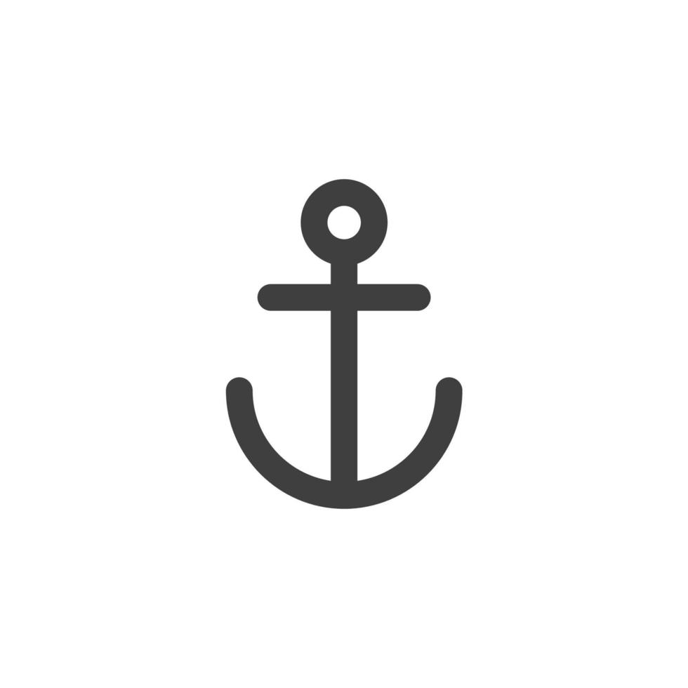 il segno vettoriale del simbolo dell'ancora è isolato su uno sfondo bianco. colore dell'icona di ancoraggio modificabile.