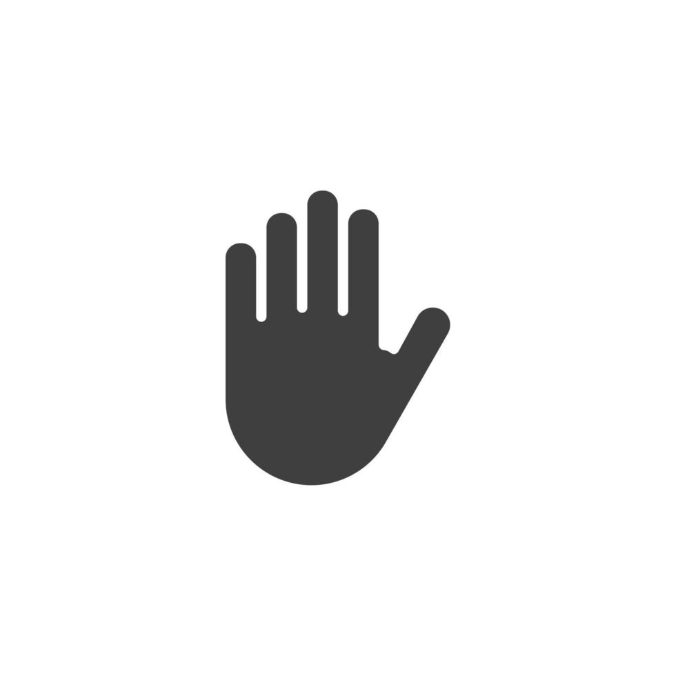 il segno del vettore del simbolo di blocco della mano è isolato su uno sfondo bianco. colore dell'icona di blocco della mano modificabile.