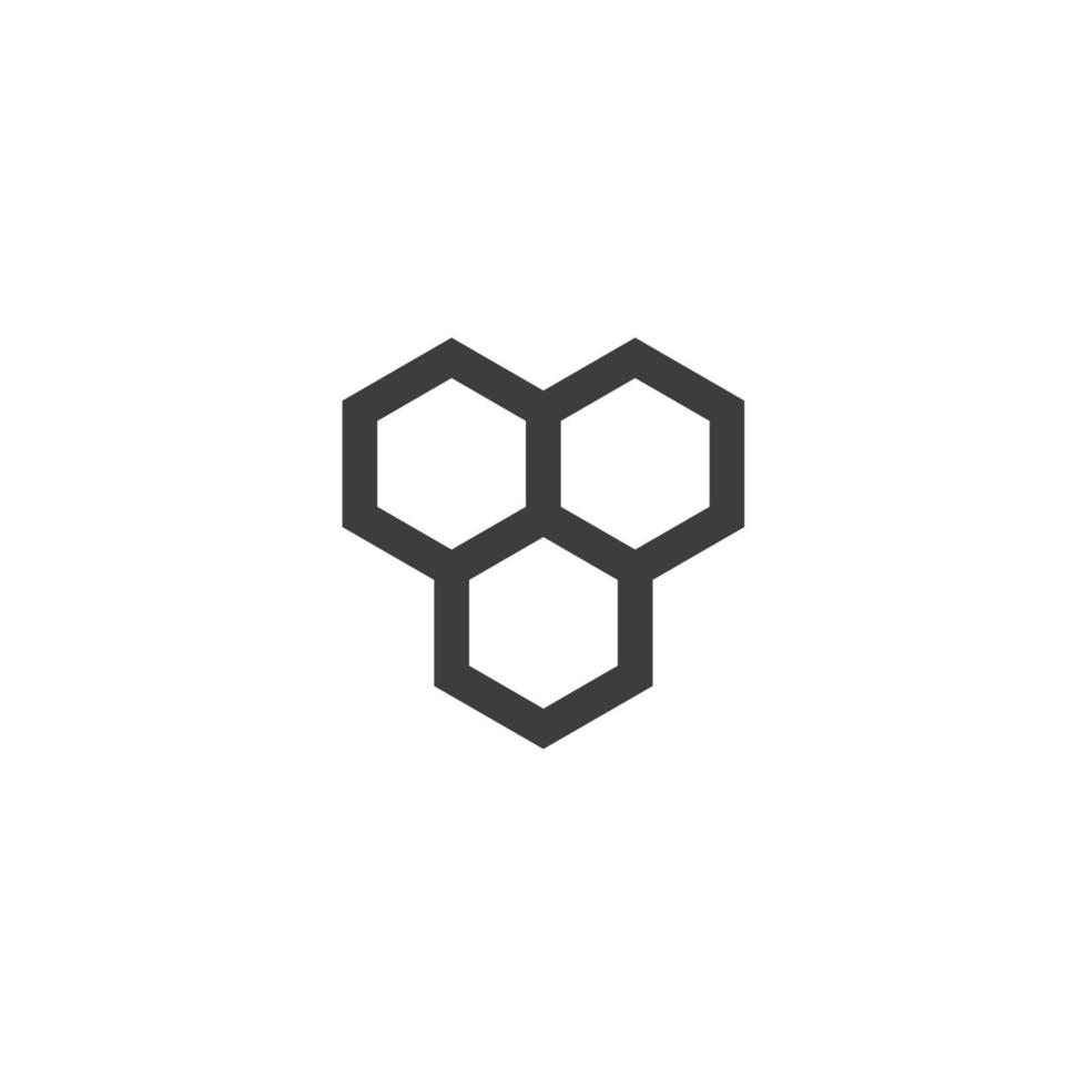 segno vettoriale del simbolo a nido d'ape è isolato su uno sfondo bianco. colore dell'icona a nido d'ape modificabile.