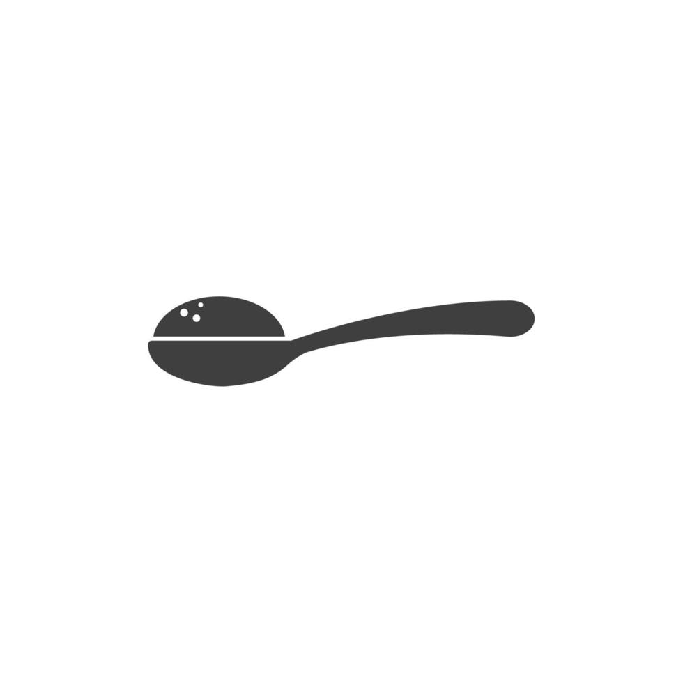 il segno vettoriale del simbolo del cucchiaio è isolato su uno sfondo bianco. colore icona cucchiaio modificabile.