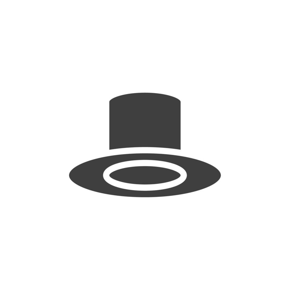 il segno vettoriale del simbolo del cappello a cilindro è isolato su uno sfondo bianco. colore icona cappello a cilindro modificabile.