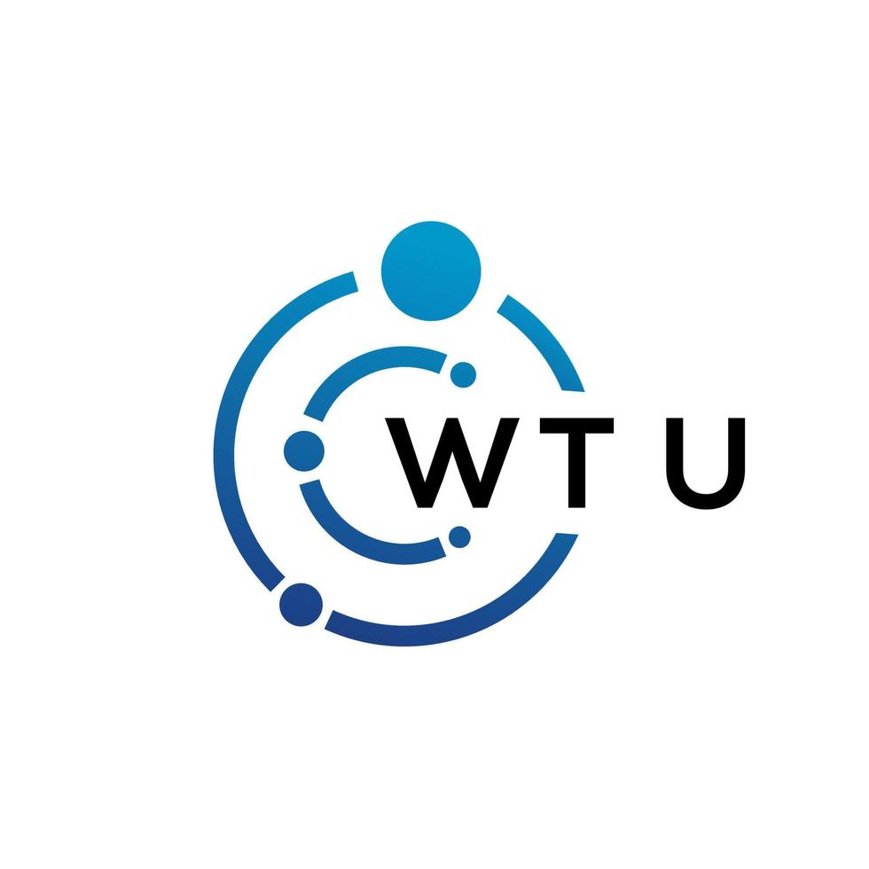 wtu lettera tecnologia logo design su sfondo bianco. wtu creative iniziali lettera it logo concept. wtu disegno della lettera. vettore