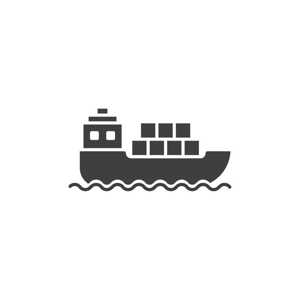 il segno vettoriale del simbolo della nave è isolato su uno sfondo bianco. colore dell'icona della nave modificabile.