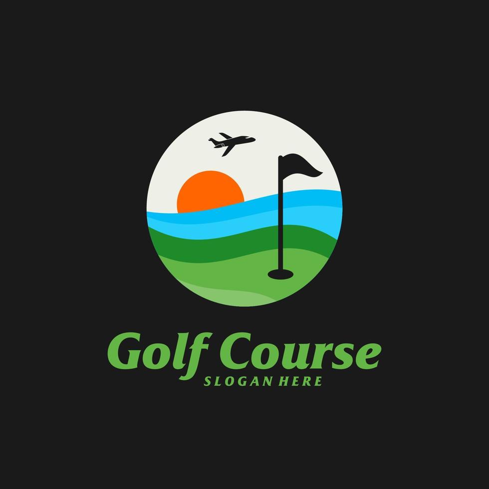 set di modello di progettazione del logo del campo da golf. vettore di concetto di logo del campo da golf. simbolo dell'icona creativa