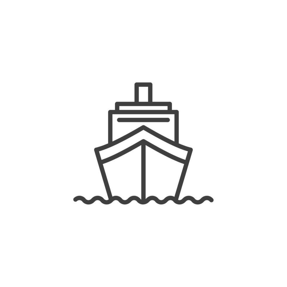 il segno vettoriale del simbolo della nave è isolato su uno sfondo bianco. colore dell'icona della nave modificabile.