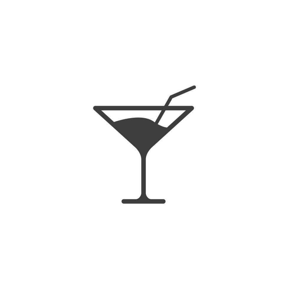 il segno vettoriale del simbolo del cocktail è isolato su uno sfondo bianco. colore dell'icona del cocktail modificabile.
