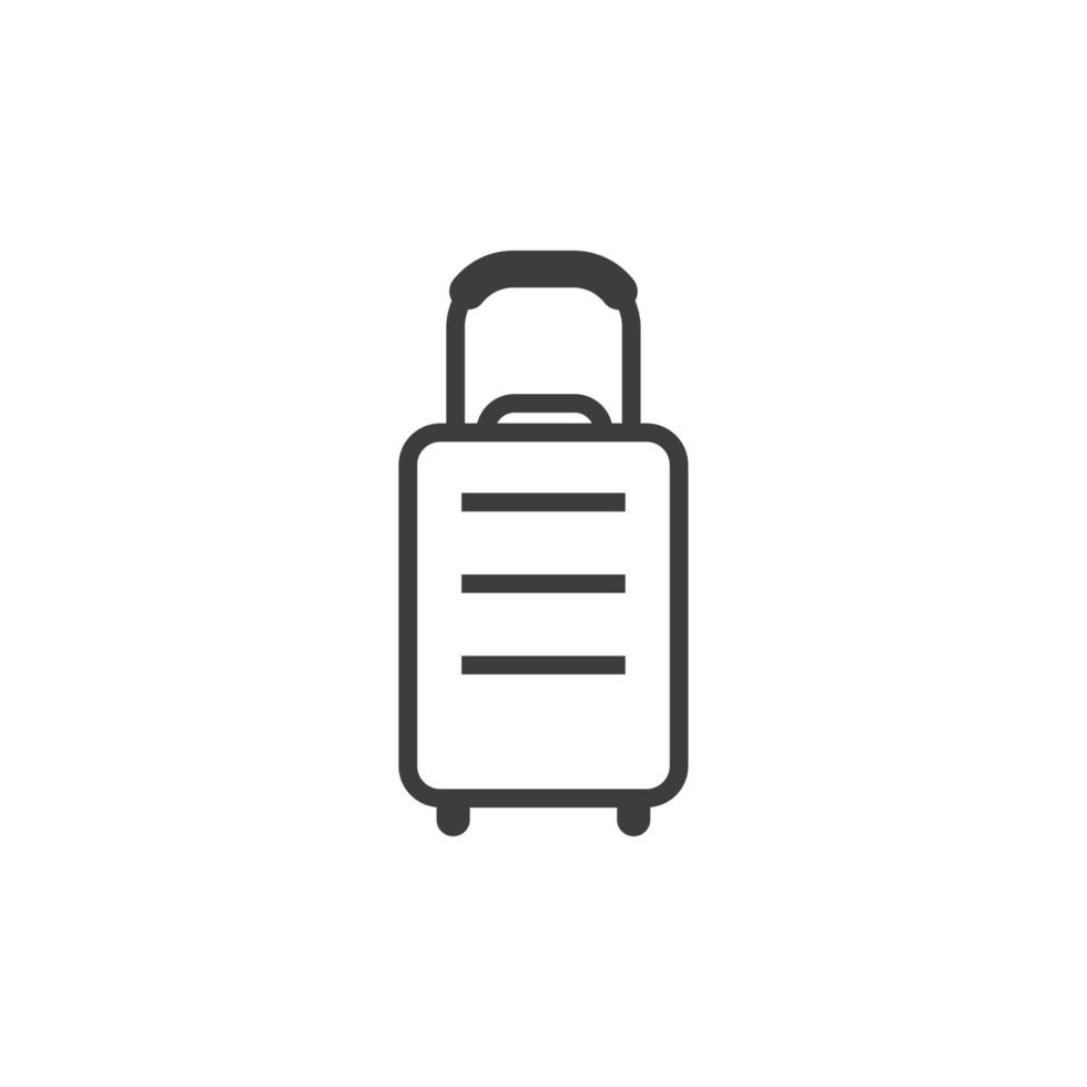 il segno vettoriale del simbolo della borsa da viaggio è isolato su uno sfondo bianco. colore icona borsa da viaggio modificabile.