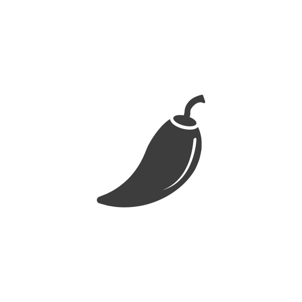 il segno vettoriale del simbolo del peperoncino è isolato su uno sfondo bianco. colore dell'icona del peperoncino modificabile.