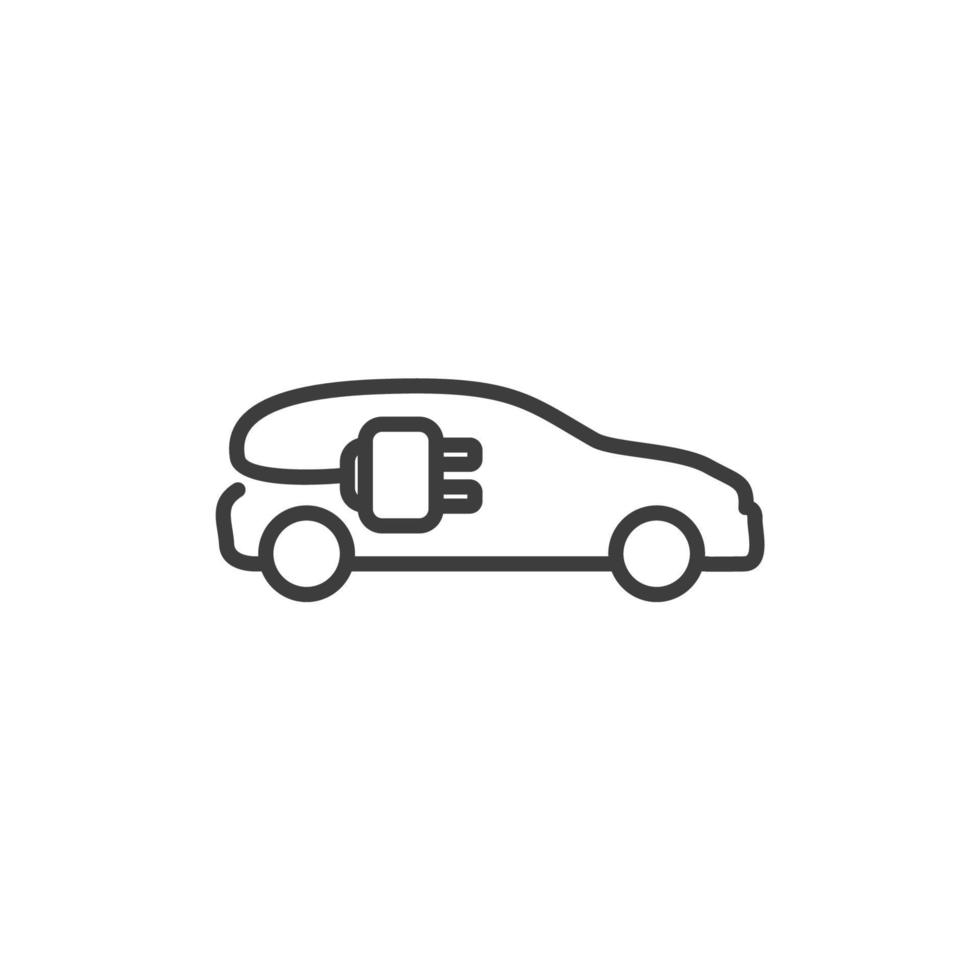 il segno di vettore del simbolo ecologico auto o veicolo elettrico è isolato su uno sfondo bianco. colore dell'icona di auto o veicolo elettrico ecologico modificabile.