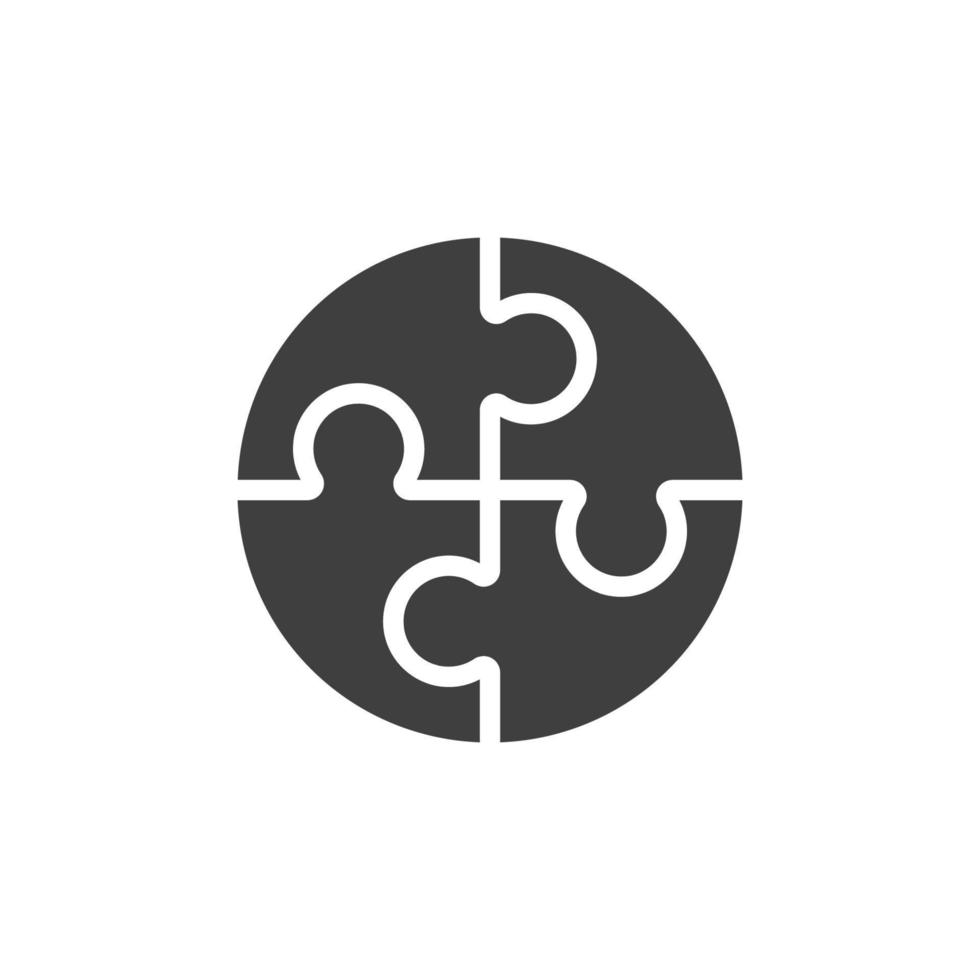 il segno del vettore del simbolo del puzzle è isolato su uno sfondo bianco. colore icona puzzle modificabile.