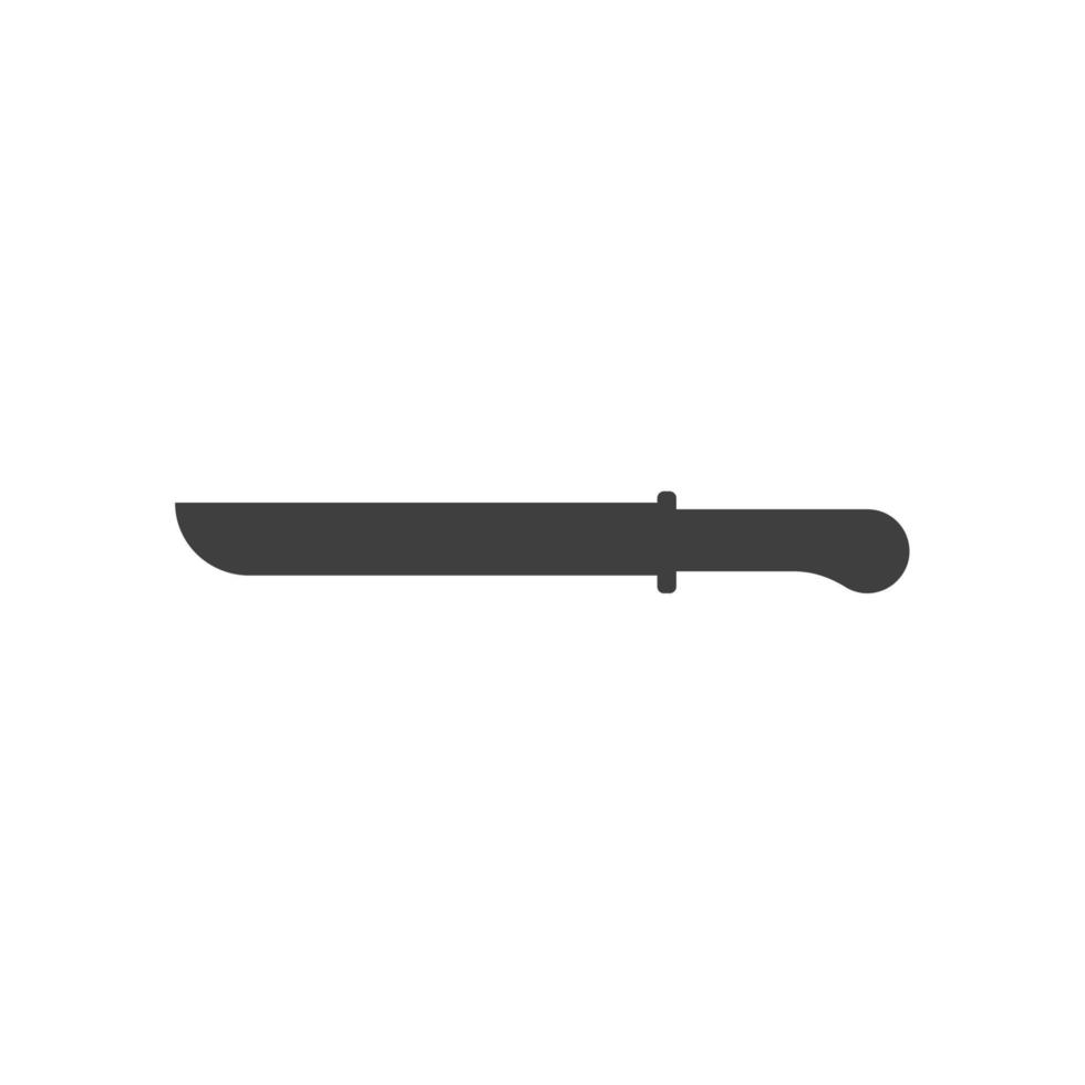 il segno vettoriale del simbolo del coltello è isolato su uno sfondo bianco. colore icona coltello modificabile.