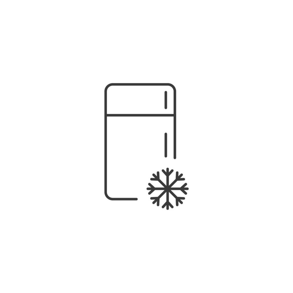 il segno del vettore del simbolo del congelatore è isolato su uno sfondo bianco. colore icona congelatore modificabile.