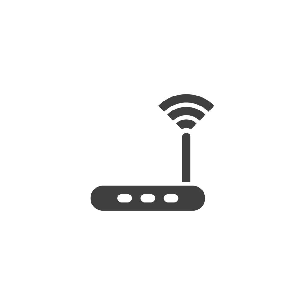il segno vettoriale del simbolo del router è isolato su uno sfondo bianco. colore dell'icona del router modificabile.