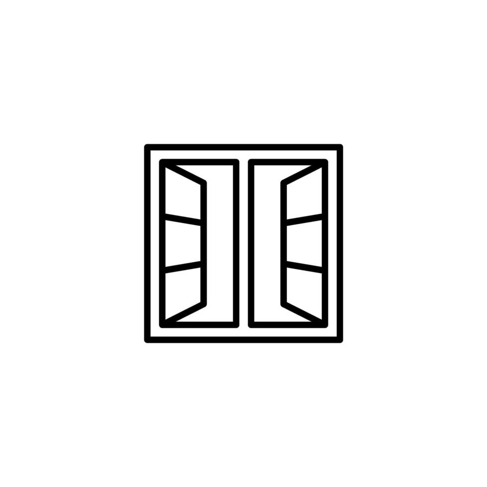 il segno vettoriale del simbolo della finestra è isolato su uno sfondo bianco. colore dell'icona della finestra modificabile.