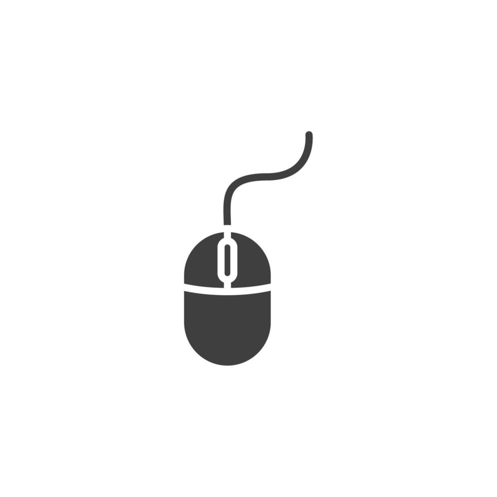segno vettoriale del simbolo del mouse è isolato su uno sfondo bianco. colore dell'icona del mouse modificabile.