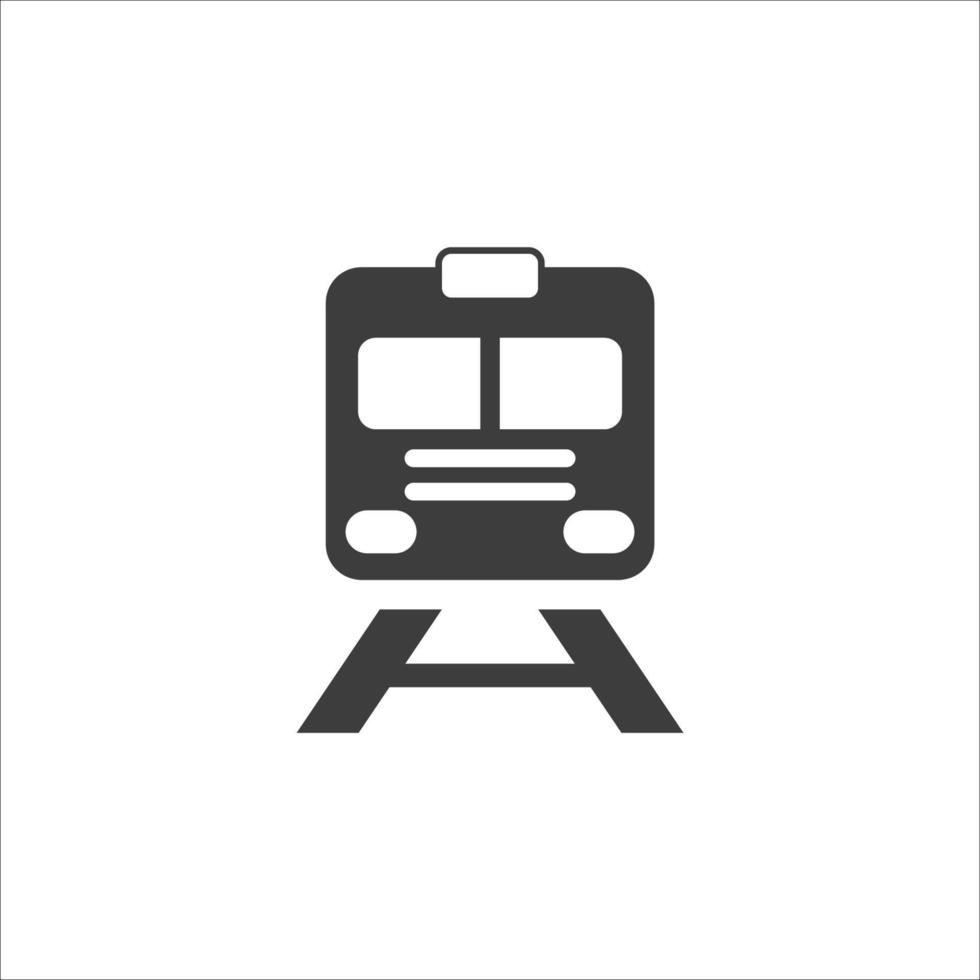 il segno vettoriale del simbolo del treno è isolato su uno sfondo bianco. colore dell'icona del treno modificabile.