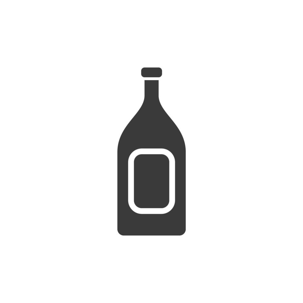 il segno vettoriale del simbolo della bottiglia è isolato su uno sfondo bianco. colore icona bottiglia modificabile.