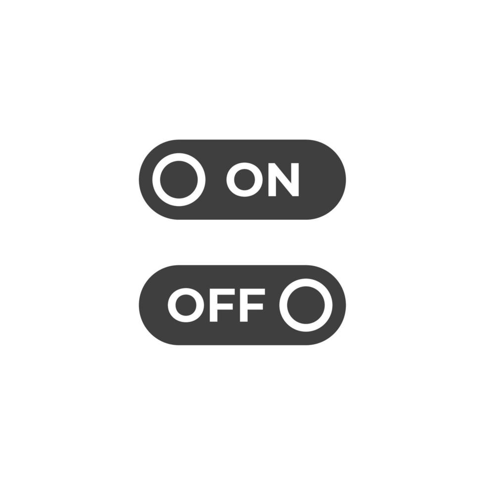 il segno vettoriale del simbolo on off è isolato su uno sfondo bianco. on off icona colore modificabile.