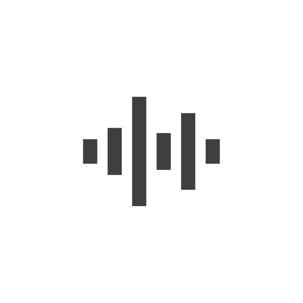 segno vettoriale del simbolo del suono musicale è isolato su uno sfondo bianco. colore dell'icona del suono della musica modificabile.