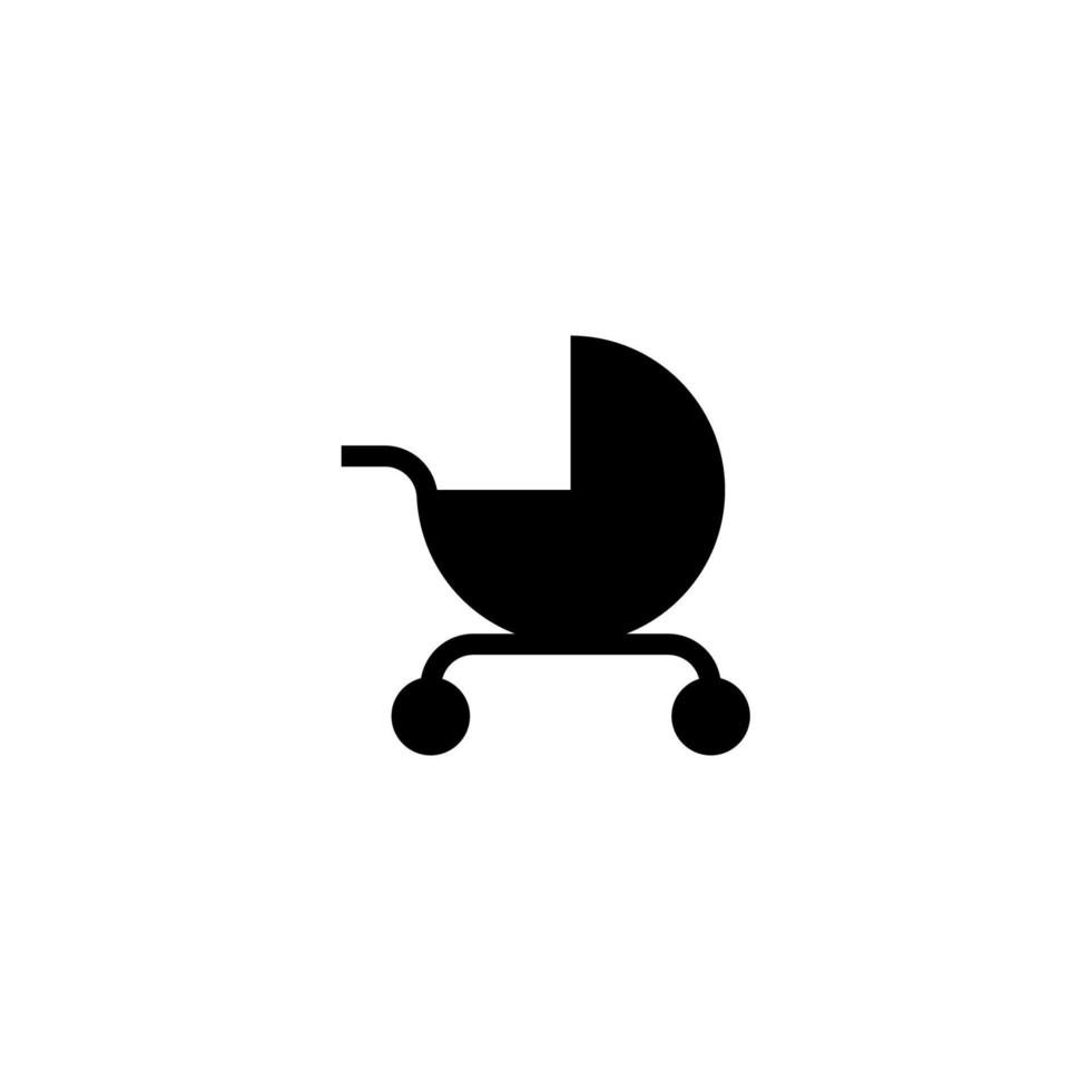 il segno del vettore del simbolo del passeggino è isolato su uno sfondo bianco. colore icona passeggino modificabile.