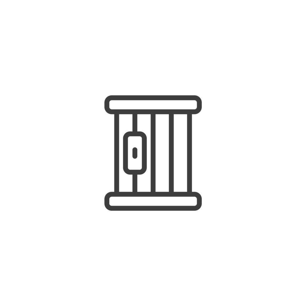 il segno vettoriale del simbolo della prigione è isolato su uno sfondo bianco. colore dell'icona della prigione modificabile.