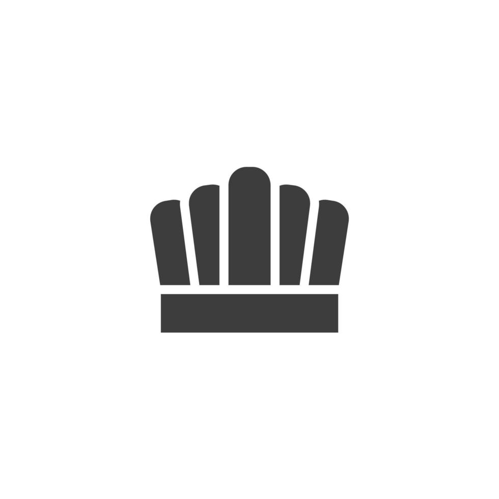 il segno di vettore del simbolo del cappello da chef è isolato su uno sfondo bianco. colore dell'icona del cappello da chef modificabile.