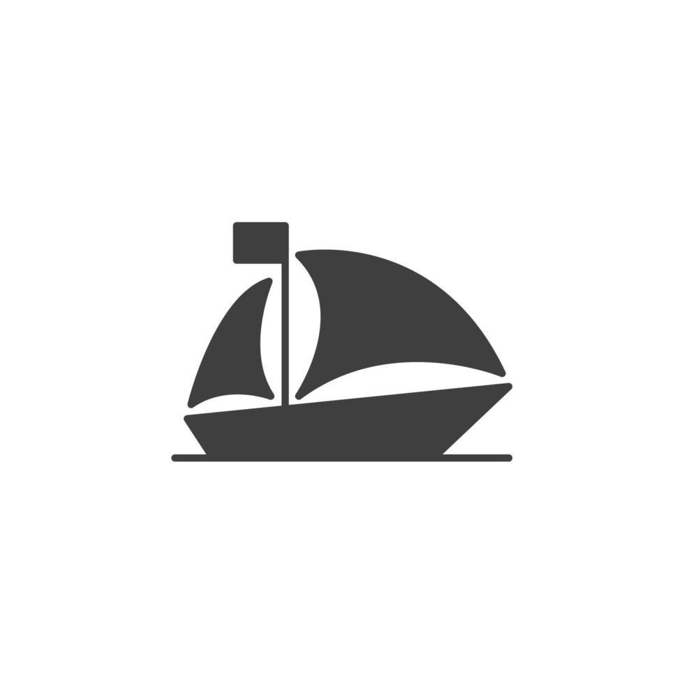 il segno vettoriale del simbolo della vela è isolato su uno sfondo bianco. colore dell'icona di navigazione modificabile.