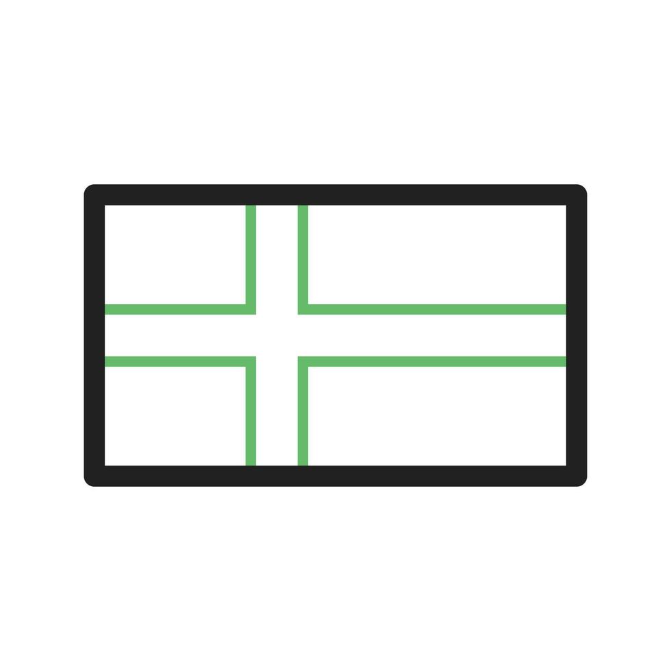 icona verde e nera della linea della Danimarca vettore