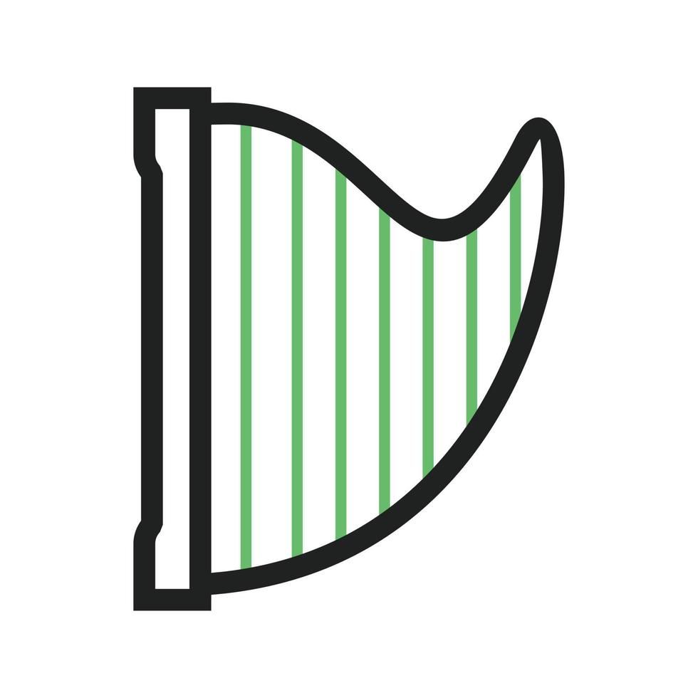 icona verde e nera della linea dell'arpa vettore