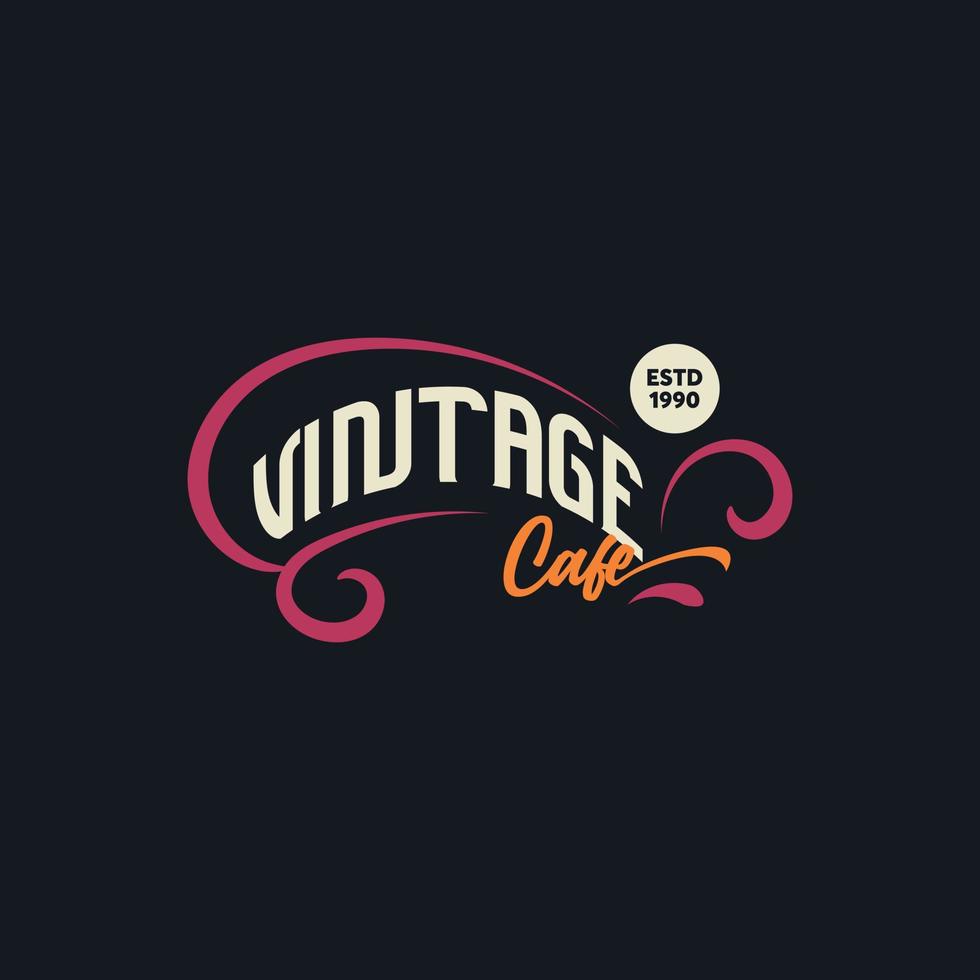 modello di logo vintage cafe con stile minimalista vettore