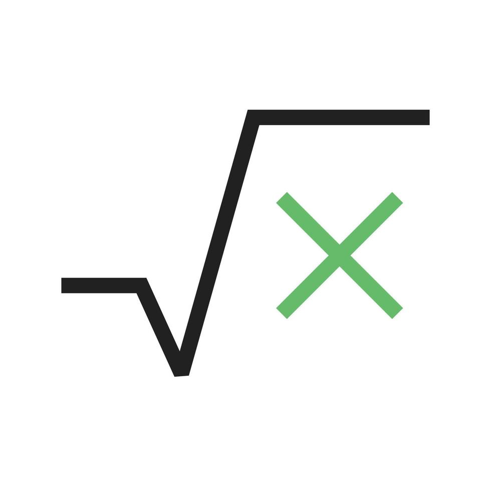 icona verde e nera della linea della radice quadrata vettore