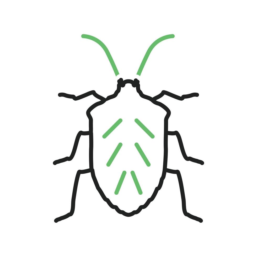 icona verde e nera della linea dell'insetto vettore