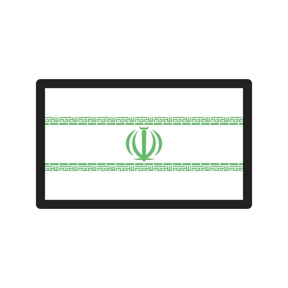 icona verde e nera della linea iraniana vettore