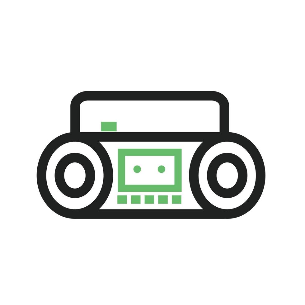 icona verde e nera della linea del lettore di cassette vettore