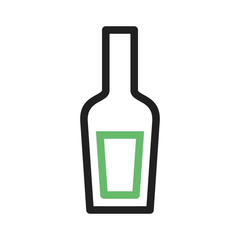 icona verde e nera della linea della bottiglia di vino vettore