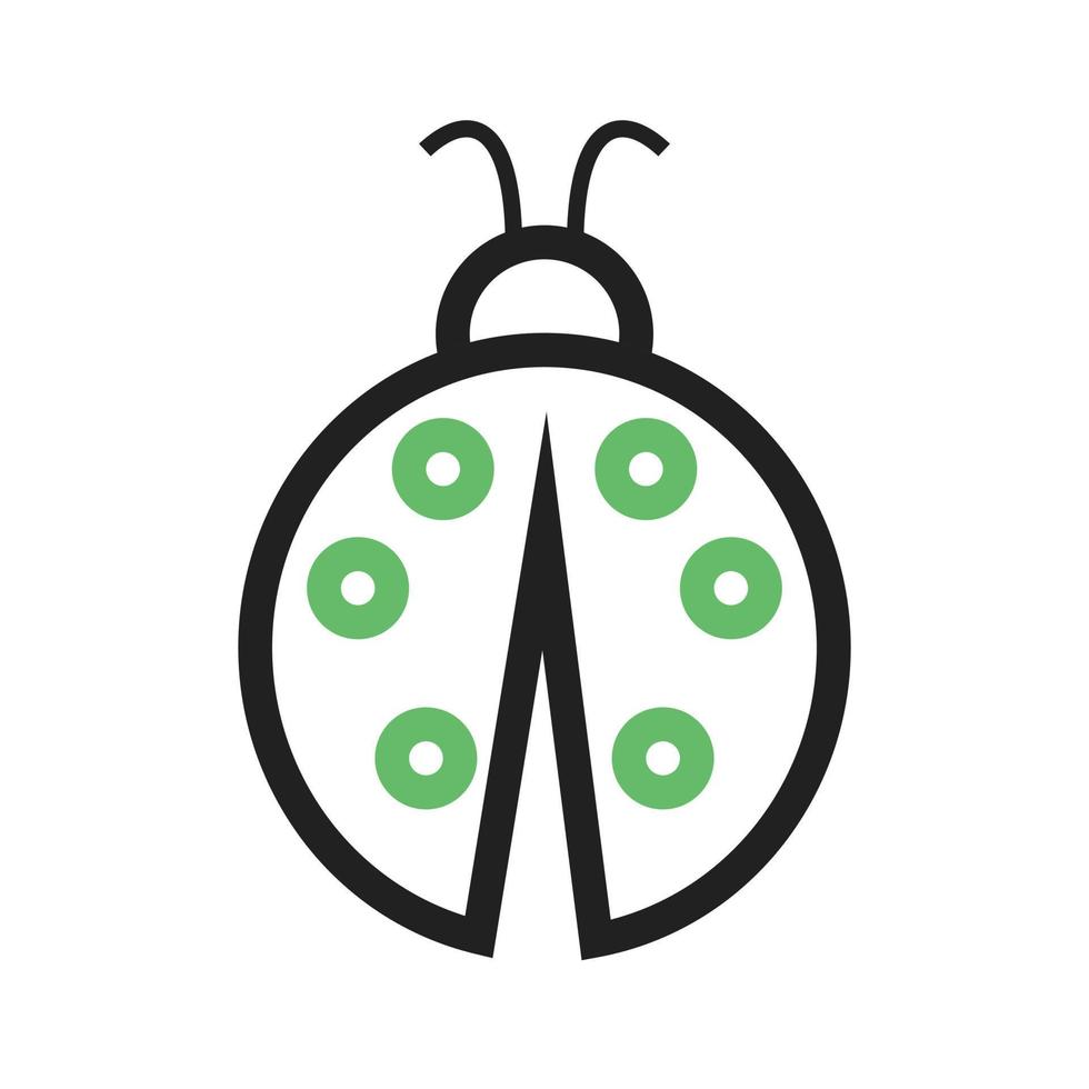 icona verde e nera della linea dello scarabeo vettore