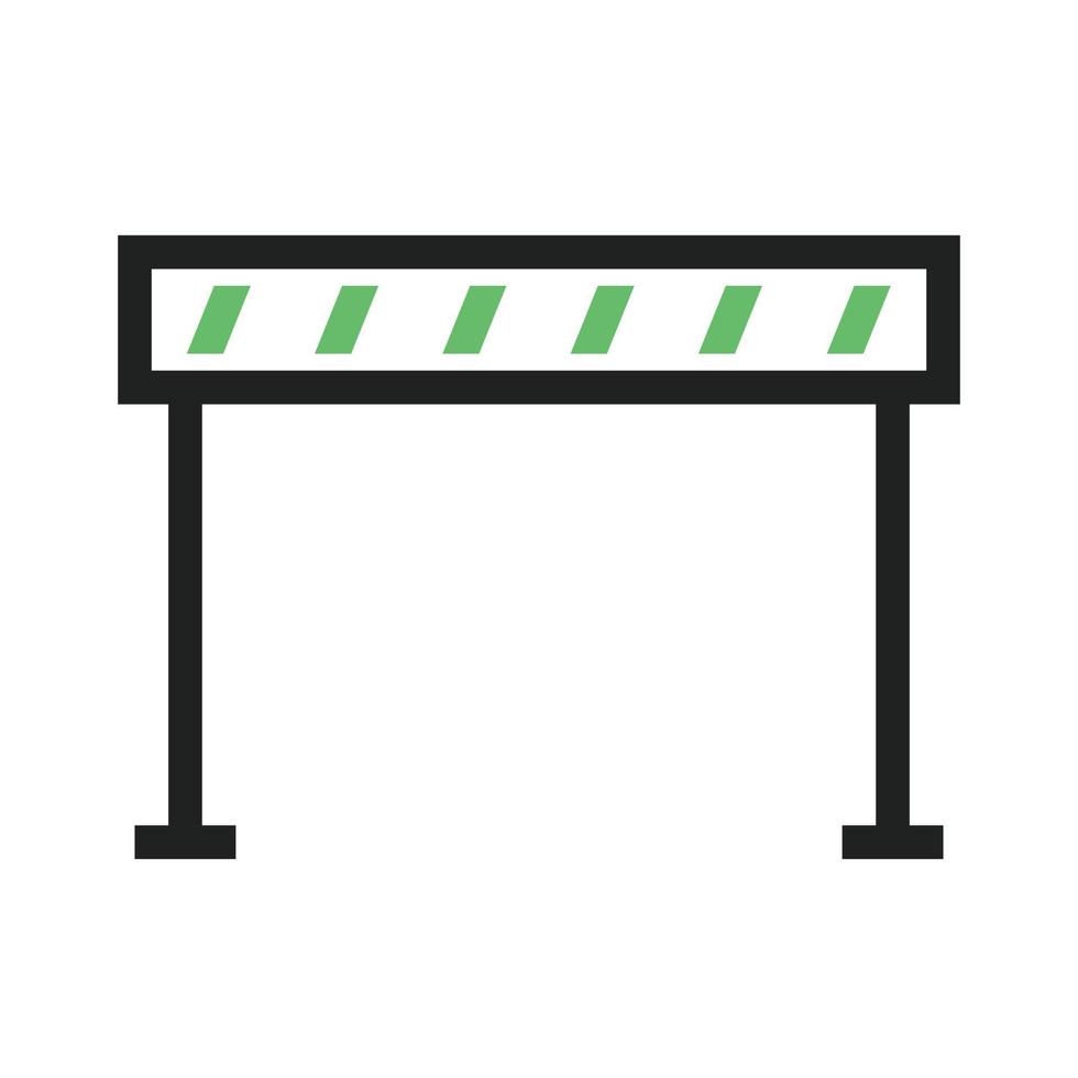 icona verde e nera della linea di barriera stradale vettore