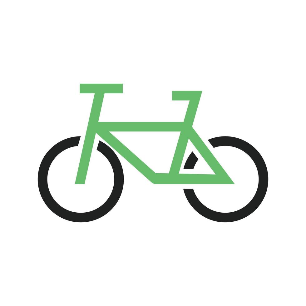 icona verde e nera della linea del ciclo vettore