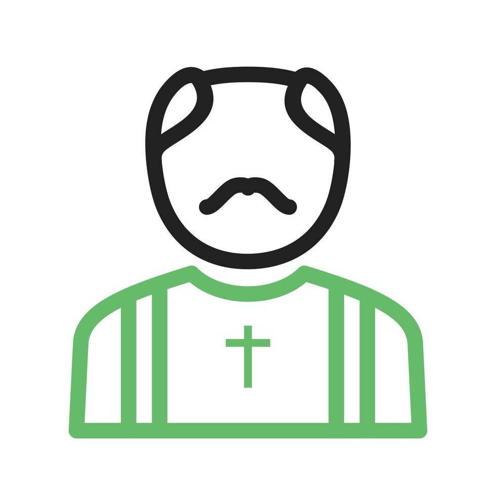 icona verde e nera della linea del sacerdote vettore