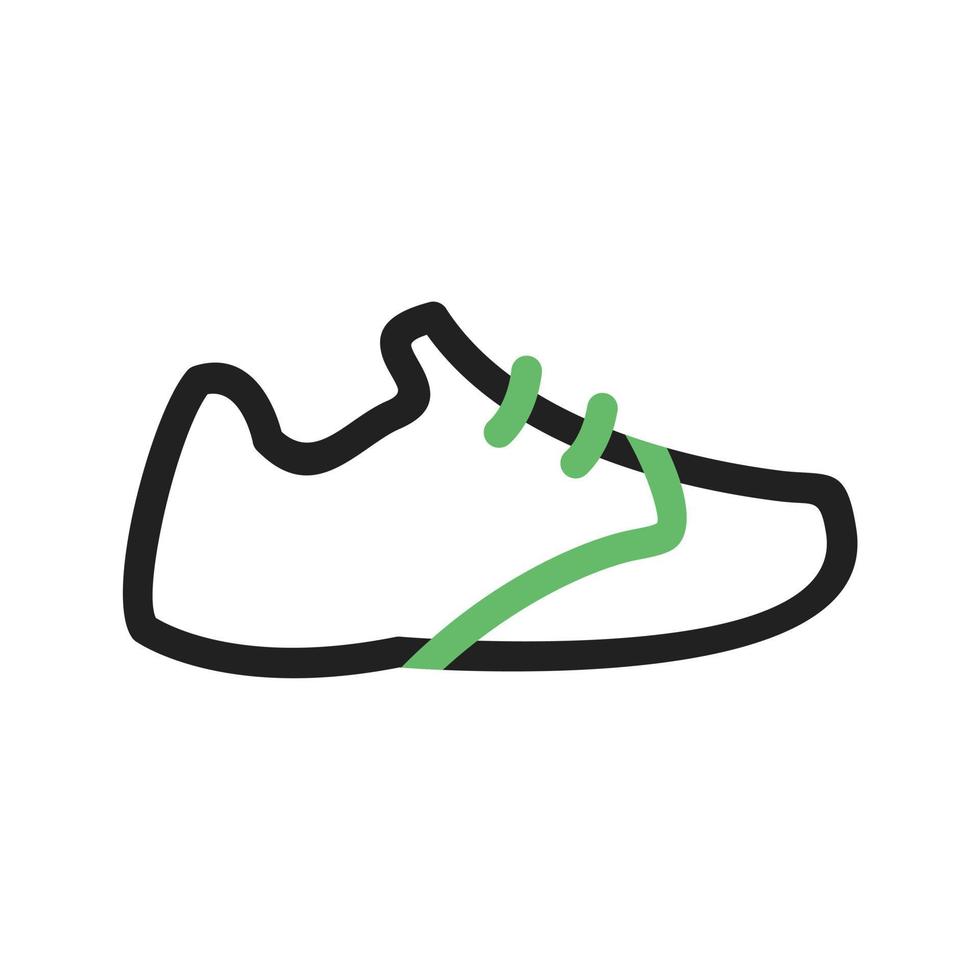 linea di jogging icona verde e nera vettore