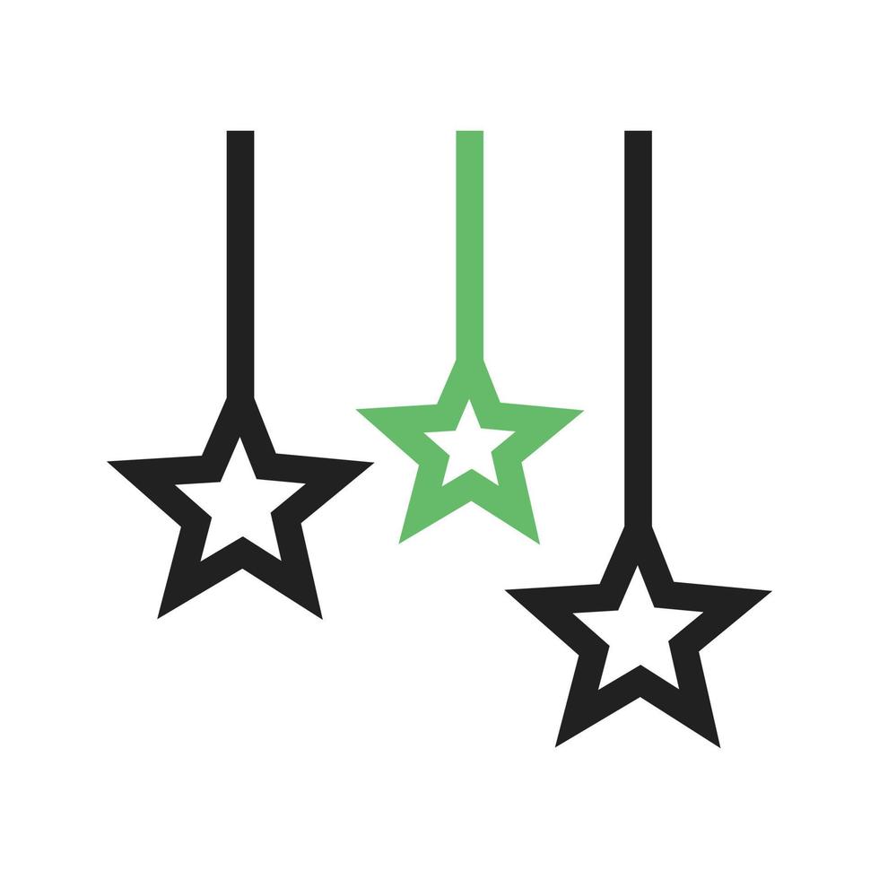icona verde e nera della linea delle stelle sospese vettore