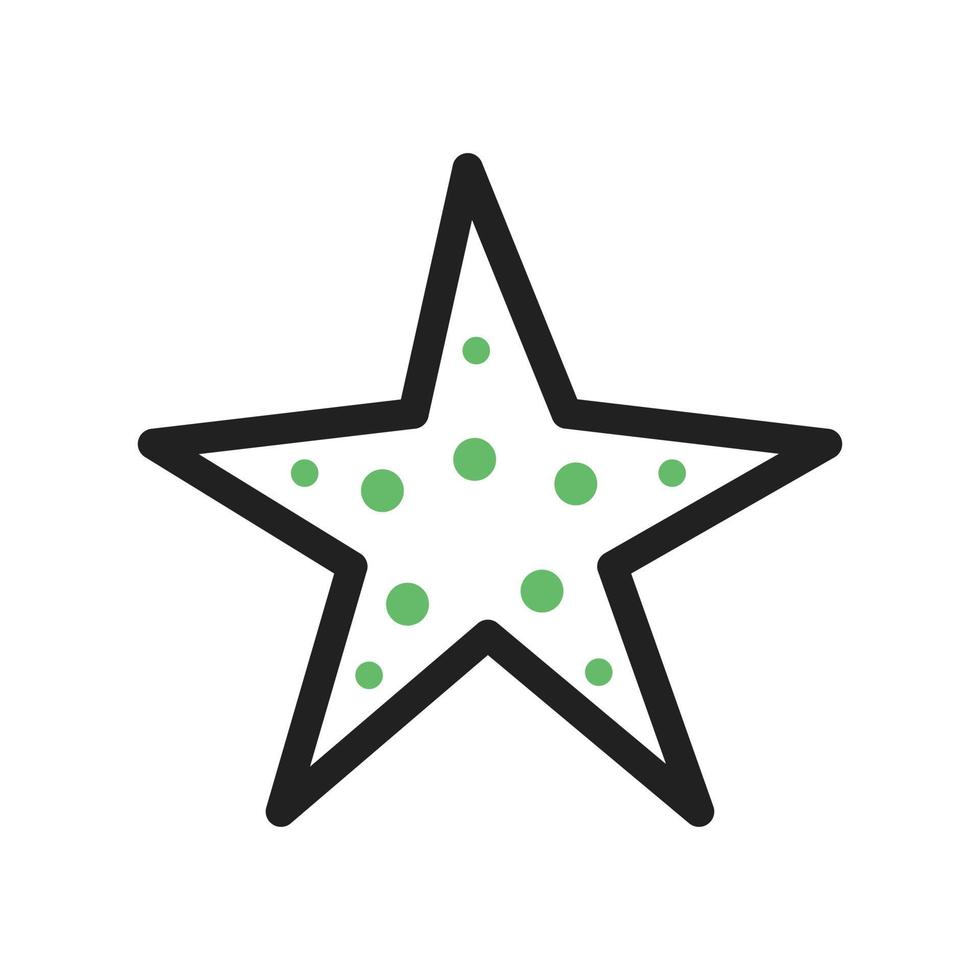icona verde e nera della linea delle stelle marine vettore