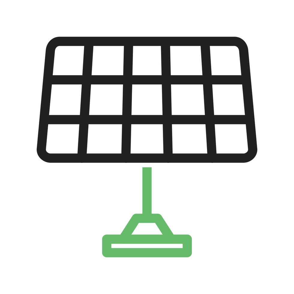 icona verde e nera della linea del pannello solare vettore